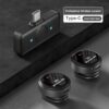 Set of 2 Magnetic Suction UHF Wireless Remote Lavalier Microphones Hidden for Outdoor Live Radio Use with Smart Phones