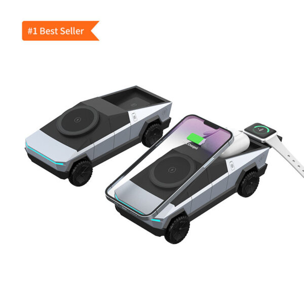 Luxury Car Desktop 3 In1 Motor Rotating Wireless Charging Station - Image 4