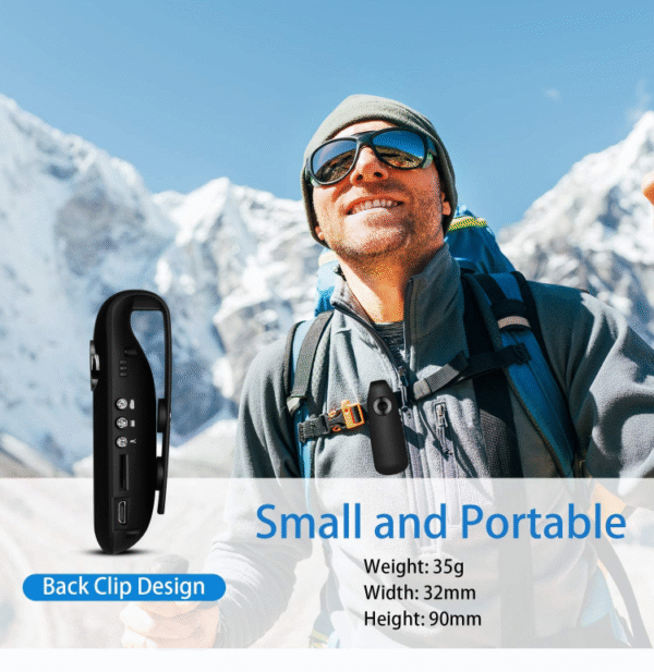 1080P Mini Body Camera – Audio & Motion Detection Recorder - Image 3