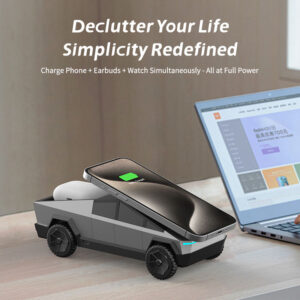 Luxury Car Desktop 3 In1 Motor Rotating Wireless Charging Station