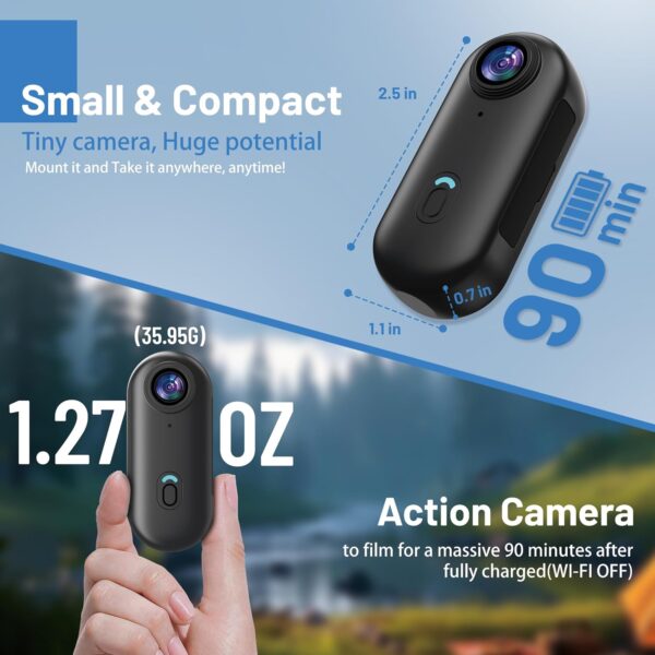 Waterproof Wearable 1080P Mini Body Camera – 128GB, Hands-Free - Image 2