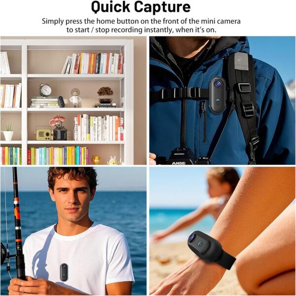Waterproof Wearable 1080P Mini Body Camera – 128GB, Hands-Free - Image 6