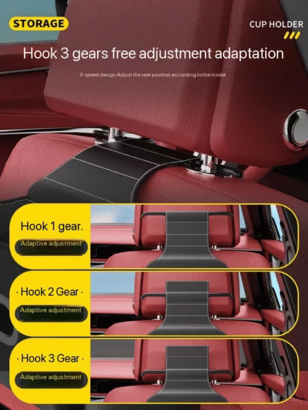 Car Seat Back Premium Storage Box with Tissue & Cup Holder - Image 6