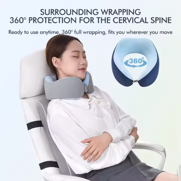 Adjustable Travel Neck Pillow Memory Foam Foldable Design - Image 3