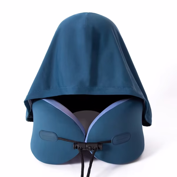 Popular U-Shaped Memory Foam Travel Neck Pillow with Hood - Image 2