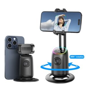 AI Face Tracking Tripod with 360° Rotation & Dual Cold Shoe