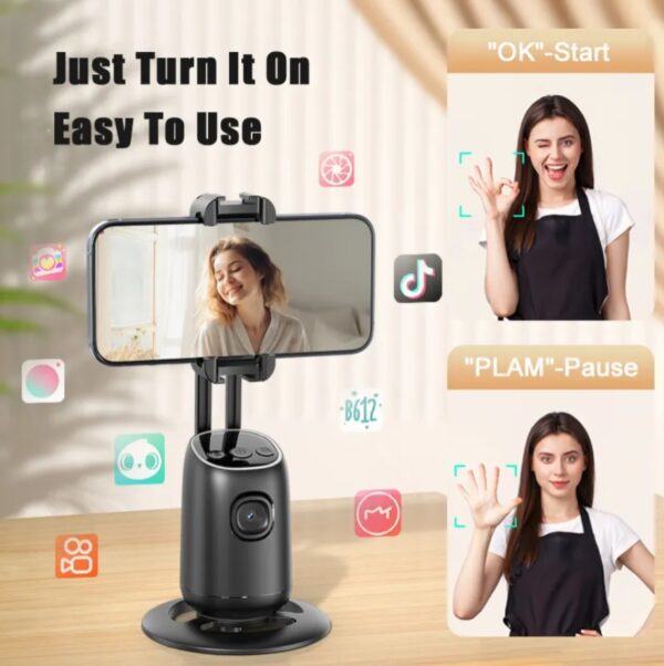 AI Face Tracking Tripod with 360° Rotation & Dual Cold Shoe - Image 3