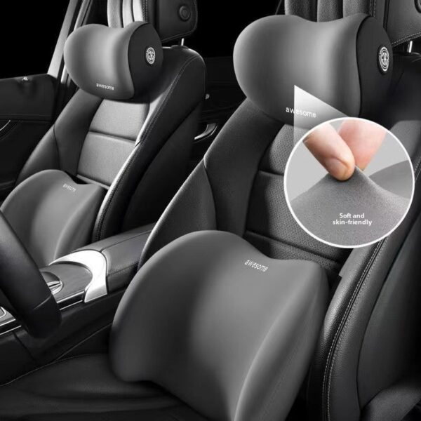 Memory Foam Car Neck & Back Support Pillow Set - Image 5