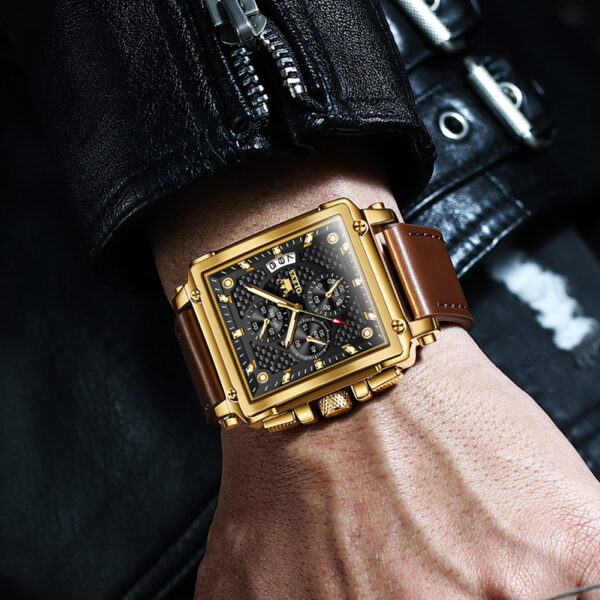 Luxury OLEVS 9925 Men's Chronograph Quartz Waterproof Leather Watch - Image 3